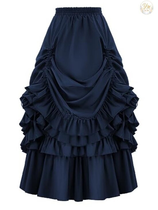 Dresses & Skirts - Victorian Gothic Renaissance Maxi Skirt with Ruffled Hemline Steampunk Costume